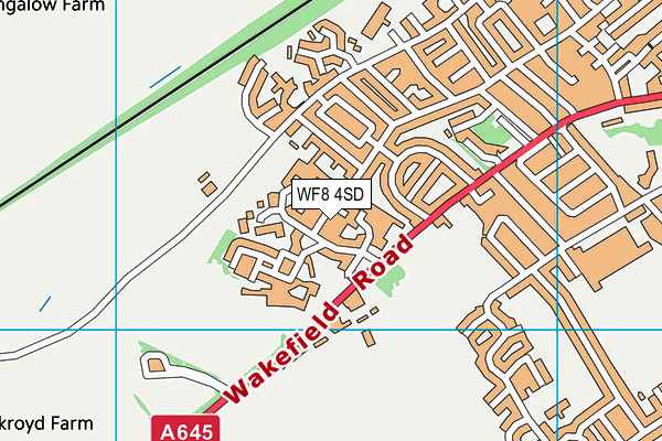 WF8 4SD map - OS VectorMap District (Ordnance Survey)