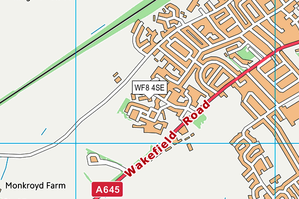 WF8 4SE map - OS VectorMap District (Ordnance Survey)