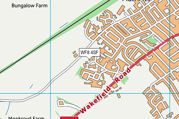 WF8 4SF map - OS VectorMap District (Ordnance Survey)