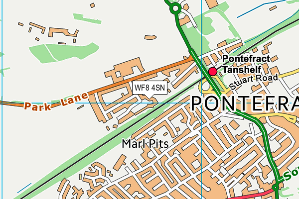 WF8 4SN map - OS VectorMap District (Ordnance Survey)