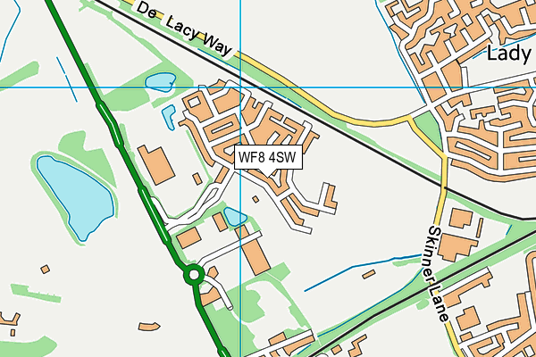WF8 4SW map - OS VectorMap District (Ordnance Survey)