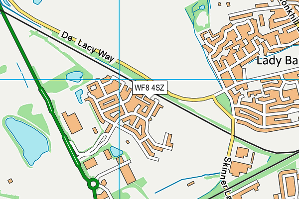 WF8 4SZ map - OS VectorMap District (Ordnance Survey)