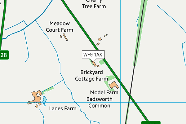 WF9 1AX map - OS VectorMap District (Ordnance Survey)