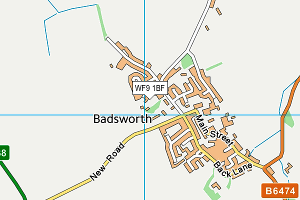WF9 1BF map - OS VectorMap District (Ordnance Survey)