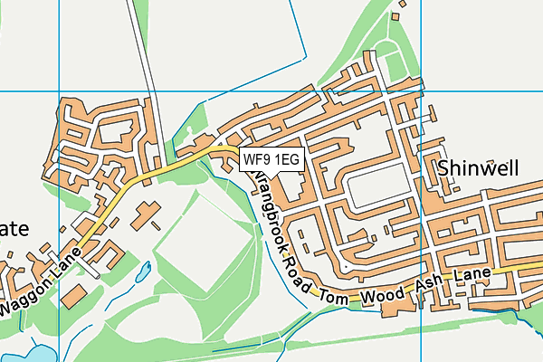 WF9 1EG map - OS VectorMap District (Ordnance Survey)