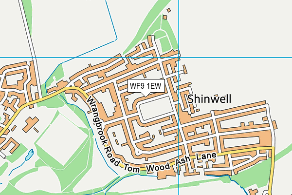 WF9 1EW map - OS VectorMap District (Ordnance Survey)