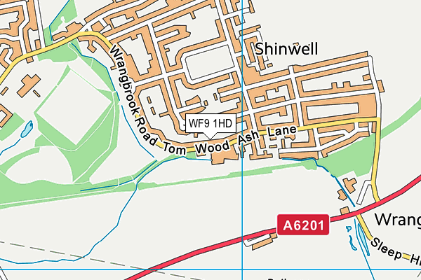 WF9 1HD map - OS VectorMap District (Ordnance Survey)