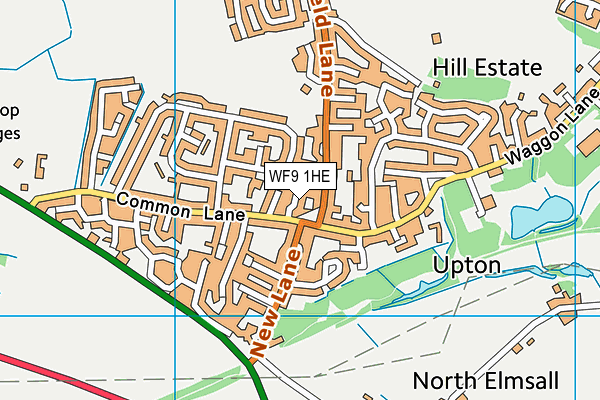 WF9 1HE map - OS VectorMap District (Ordnance Survey)