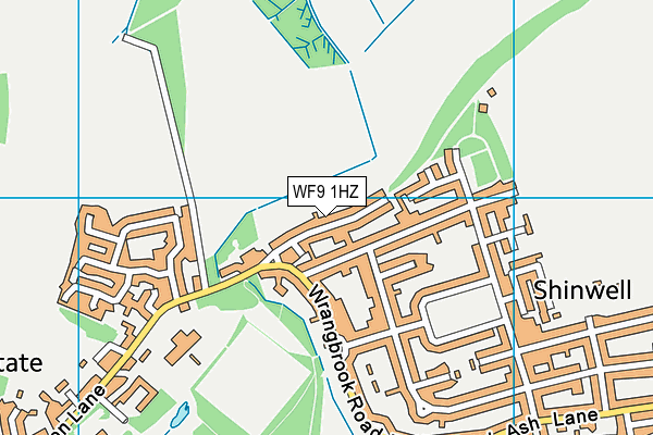 WF9 1HZ map - OS VectorMap District (Ordnance Survey)