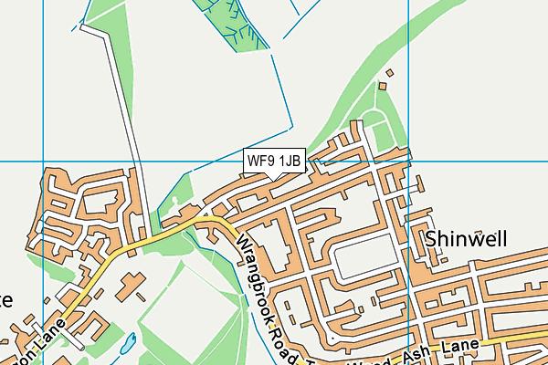 WF9 1JB map - OS VectorMap District (Ordnance Survey)
