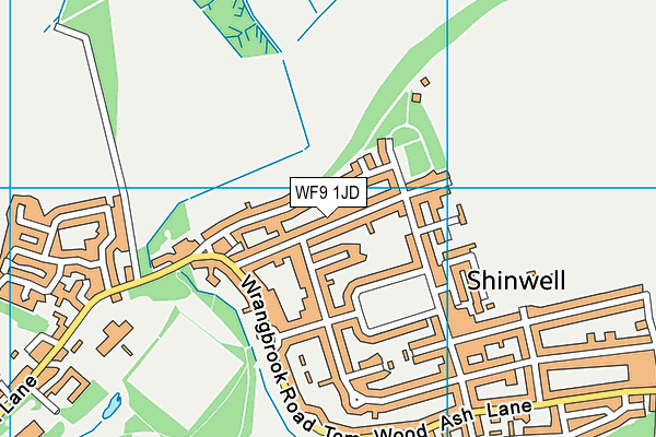 WF9 1JD map - OS VectorMap District (Ordnance Survey)