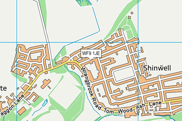WF9 1JE map - OS VectorMap District (Ordnance Survey)