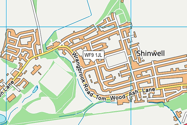 WF9 1JL map - OS VectorMap District (Ordnance Survey)