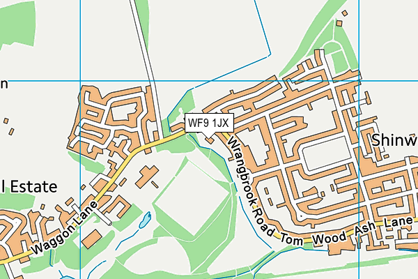 WF9 1JX map - OS VectorMap District (Ordnance Survey)