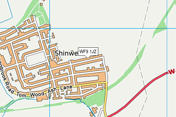 WF9 1JZ map - OS VectorMap District (Ordnance Survey)