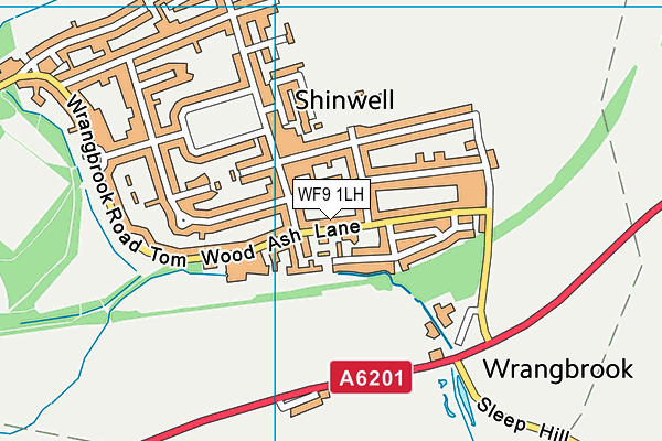 WF9 1LH map - OS VectorMap District (Ordnance Survey)