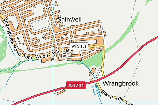 WF9 1LT map - OS VectorMap District (Ordnance Survey)