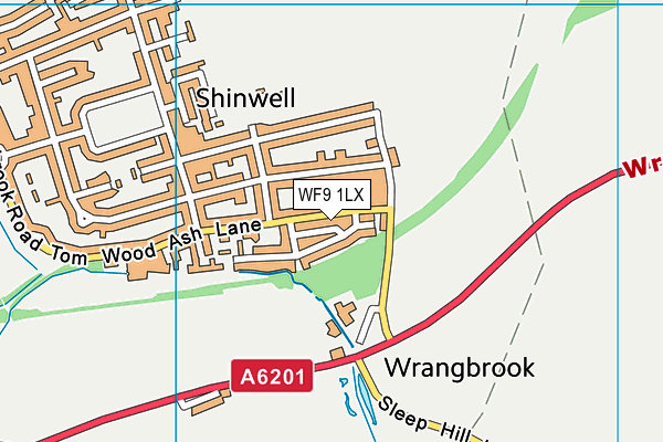 WF9 1LX map - OS VectorMap District (Ordnance Survey)