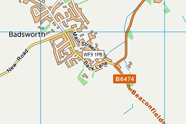 WF9 1PB map - OS VectorMap District (Ordnance Survey)