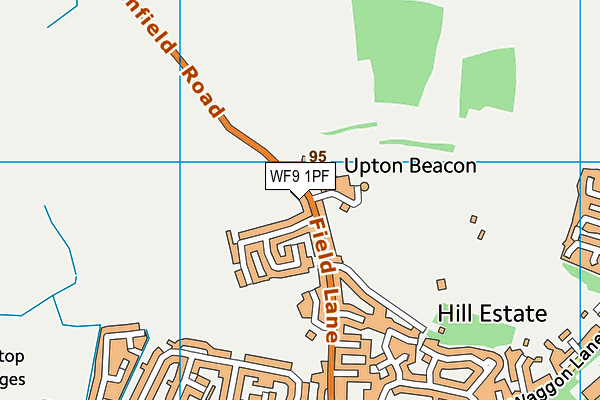 WF9 1PF map - OS VectorMap District (Ordnance Survey)