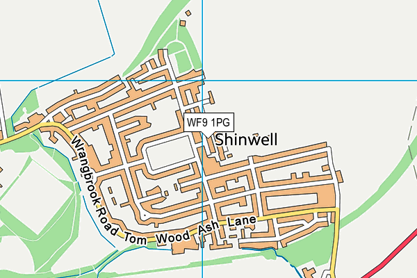 WF9 1PG map - OS VectorMap District (Ordnance Survey)