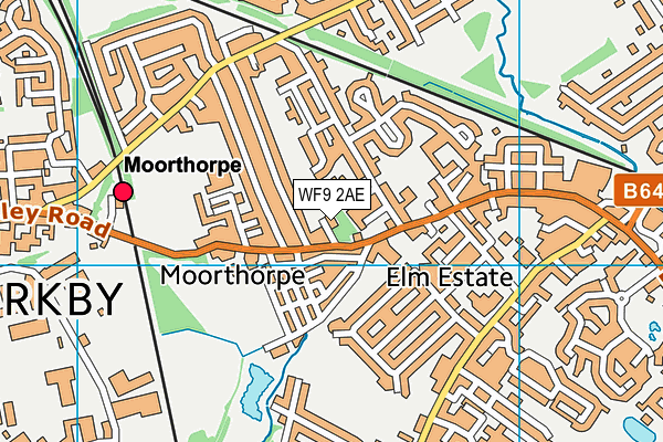 WF9 2AE map - OS VectorMap District (Ordnance Survey)