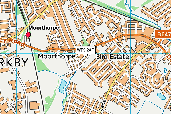 WF9 2AF map - OS VectorMap District (Ordnance Survey)