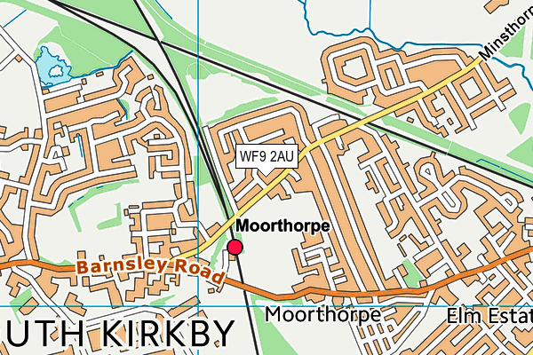 WF9 2AU map - OS VectorMap District (Ordnance Survey)