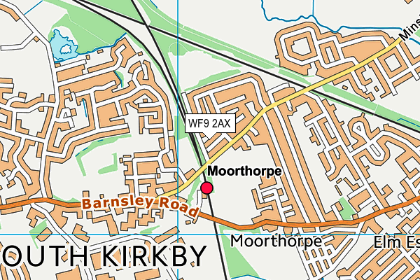 WF9 2AX map - OS VectorMap District (Ordnance Survey)