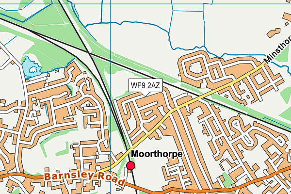 WF9 2AZ map - OS VectorMap District (Ordnance Survey)