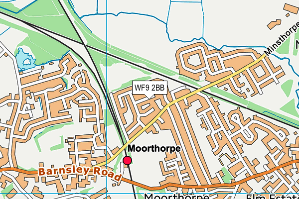 WF9 2BB map - OS VectorMap District (Ordnance Survey)