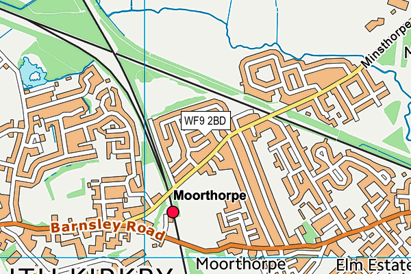 WF9 2BD map - OS VectorMap District (Ordnance Survey)