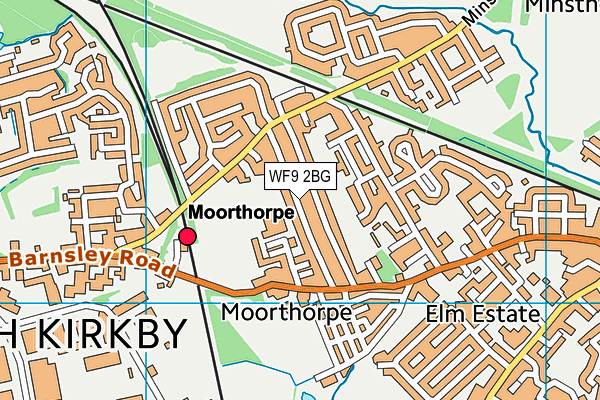 WF9 2BG map - OS VectorMap District (Ordnance Survey)