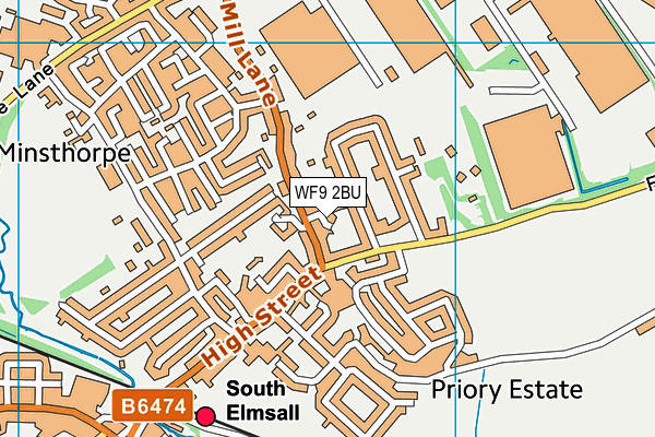 WF9 2BU map - OS VectorMap District (Ordnance Survey)