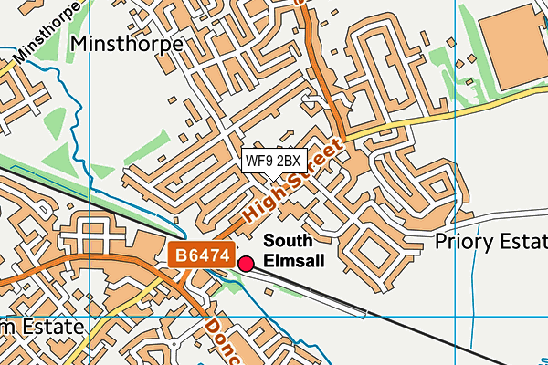 WF9 2BX map - OS VectorMap District (Ordnance Survey)
