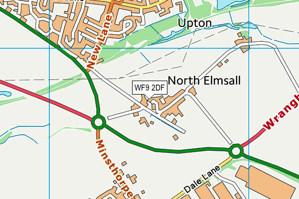 WF9 2DF map - OS VectorMap District (Ordnance Survey)