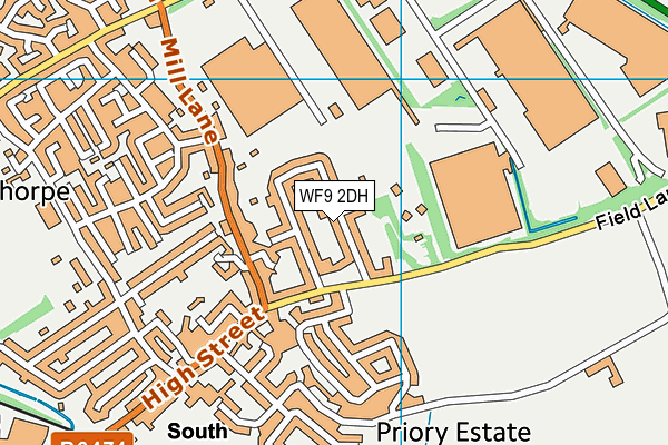 WF9 2DH map - OS VectorMap District (Ordnance Survey)