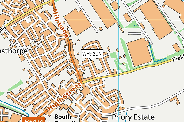 WF9 2DN map - OS VectorMap District (Ordnance Survey)