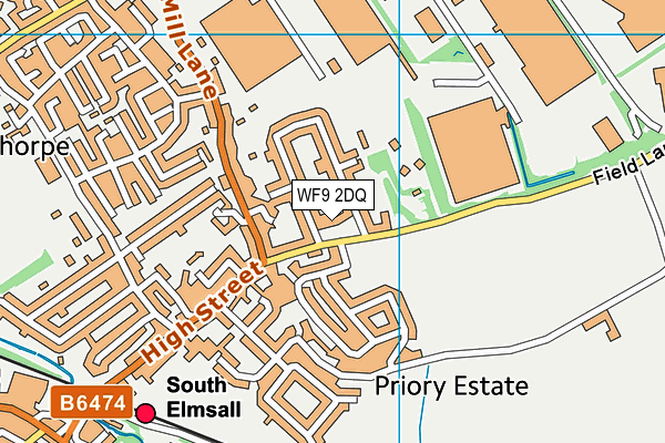 WF9 2DQ map - OS VectorMap District (Ordnance Survey)