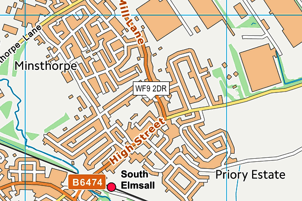 WF9 2DR map - OS VectorMap District (Ordnance Survey)