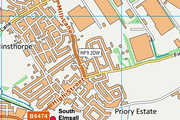 WF9 2DW map - OS VectorMap District (Ordnance Survey)