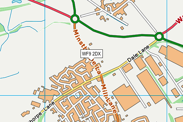 WF9 2DX map - OS VectorMap District (Ordnance Survey)