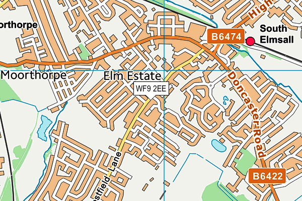 WF9 2EE map - OS VectorMap District (Ordnance Survey)