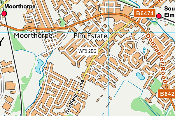 WF9 2EG map - OS VectorMap District (Ordnance Survey)