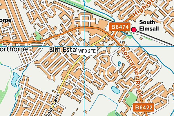WF9 2FE map - OS VectorMap District (Ordnance Survey)