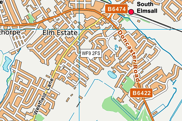 WF9 2FS map - OS VectorMap District (Ordnance Survey)