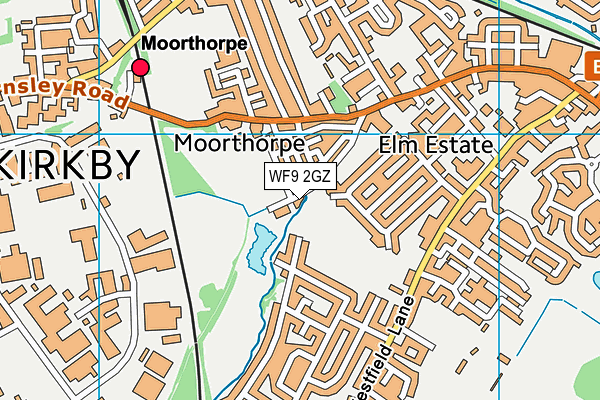 WF9 2GZ map - OS VectorMap District (Ordnance Survey)