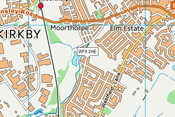 WF9 2HE map - OS VectorMap District (Ordnance Survey)