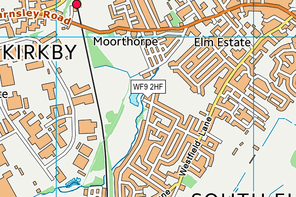 WF9 2HF map - OS VectorMap District (Ordnance Survey)