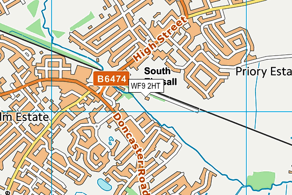 WF9 2HT map - OS VectorMap District (Ordnance Survey)